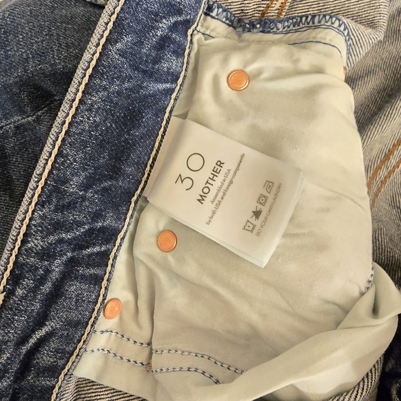 MOTHER The Tomcat Distressed Straight Leg Cropped Jeans Size 30 Mid Wash… - Picture 5 of 10